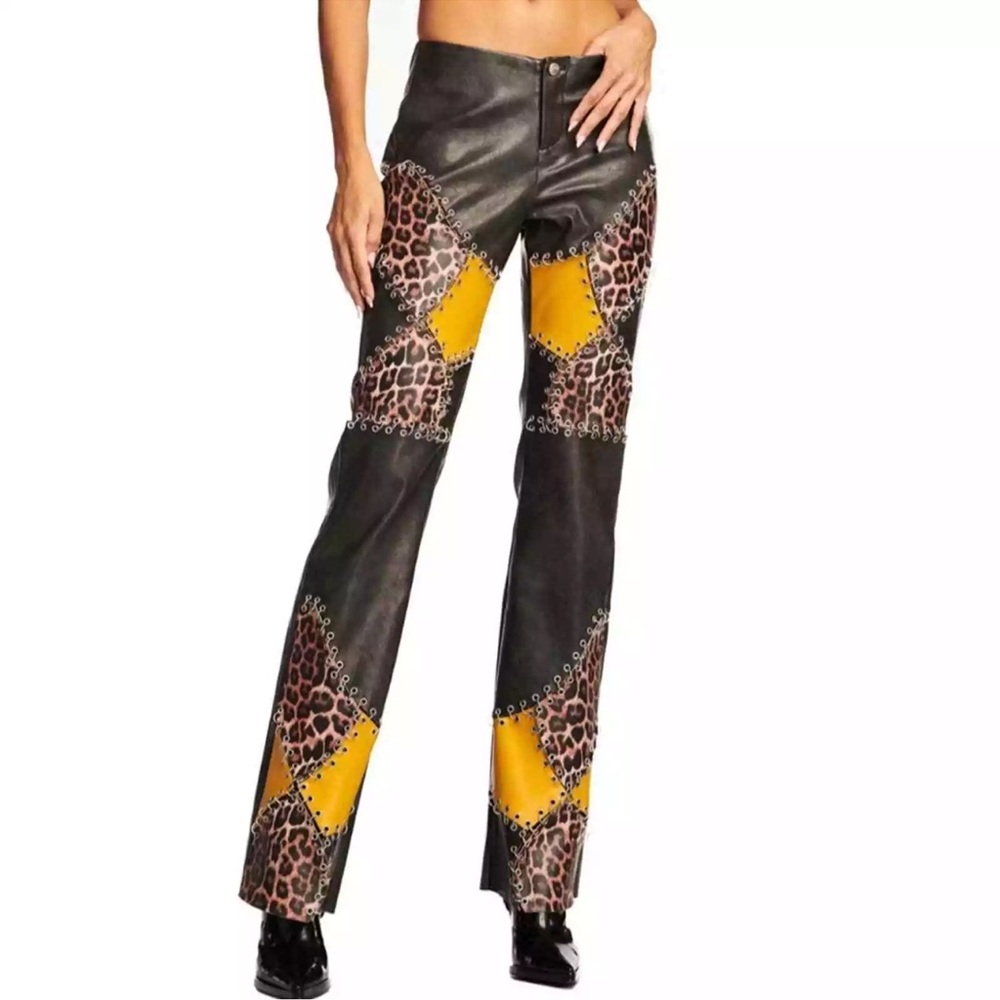 I.AM.GIA Faux Leather patched Amira pants sz M